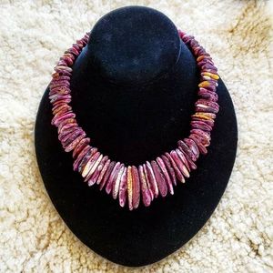 Native American purple spiny oyster necklace